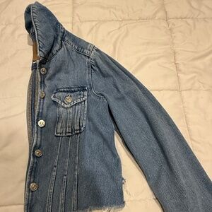 XS PAIGE Cropped Pacey Denim Jacket